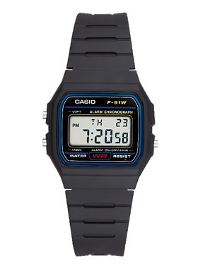 卡西欧(CASIO)手表男女款F91W-1全数字防水夜光复古电子学生手表