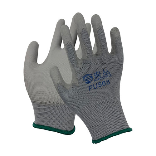 安丛PU涂层劳保手套工作轻薄防静电透气防滑涤纶电子工厂无尘手套 - 封面