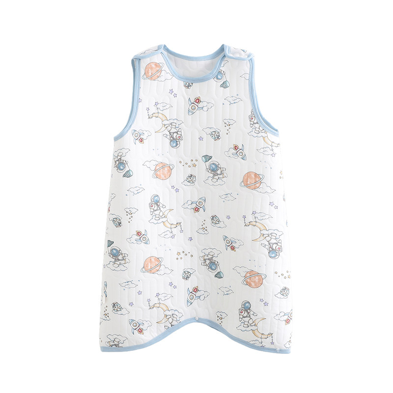 婴儿睡袋无袖背心式宝宝睡袍秋冬款夹棉加厚儿童防踢被神器男女童