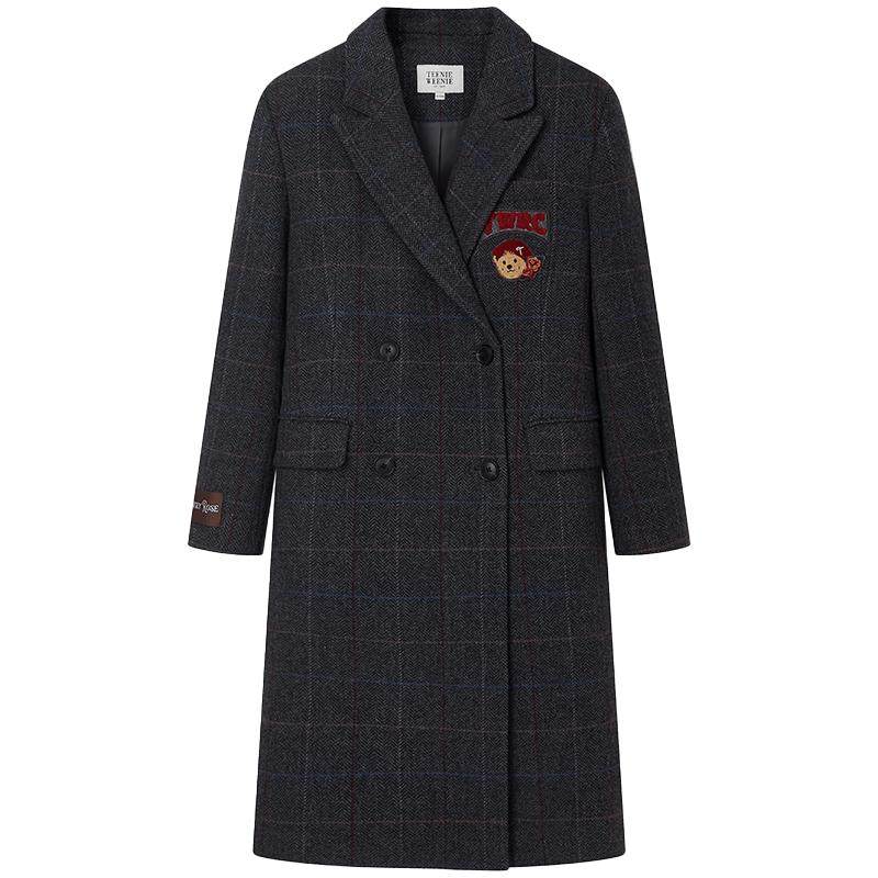 【赵露思同款】TeenieWeenie小熊奥莱格雷系毛呢大衣呢子外套女装