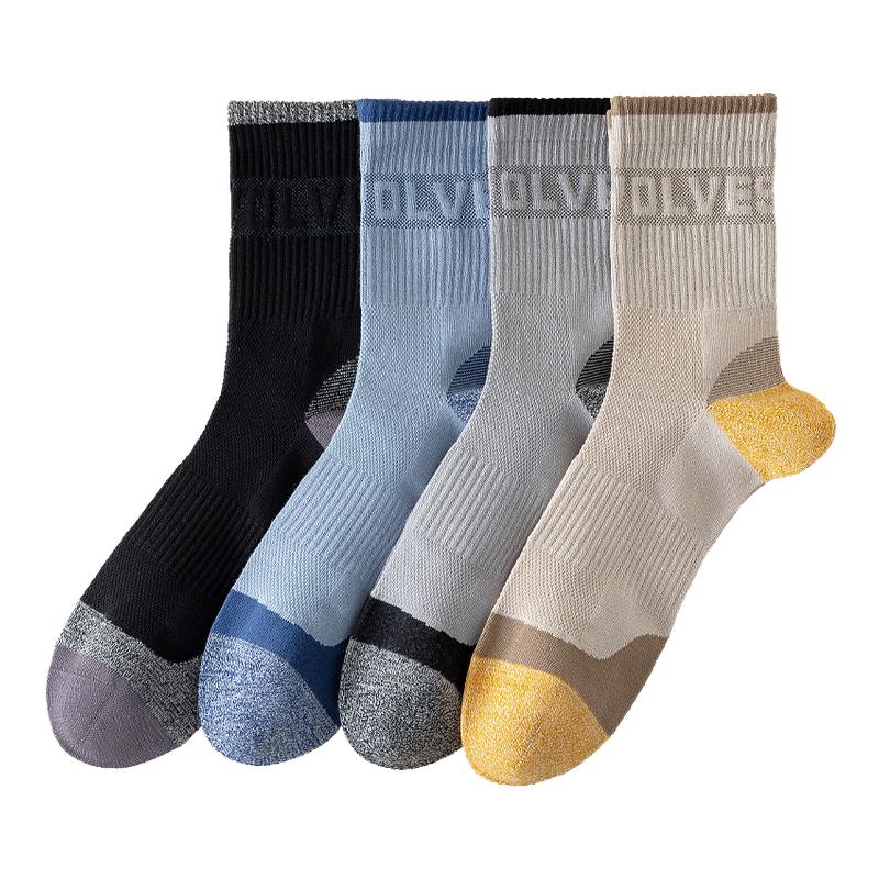 七匹狼男士纯棉中筒袜运动透气