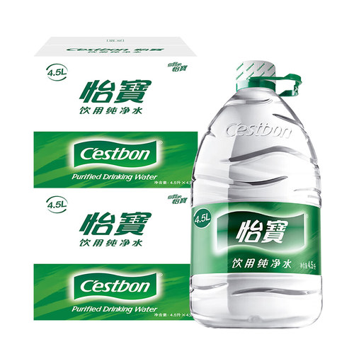 怡宝饮用纯净水4.5l*4桶整箱