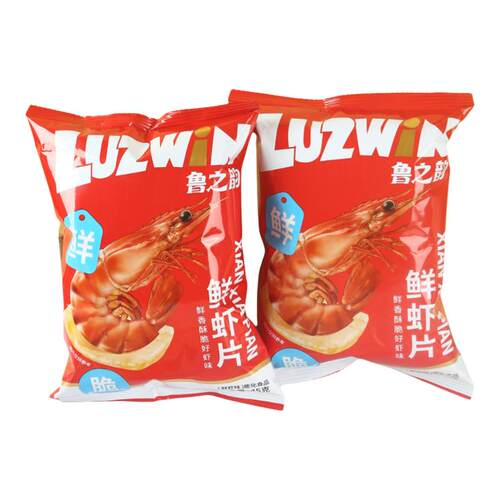 鲁之韵蒸汽鲜虾片45g真虾零食
