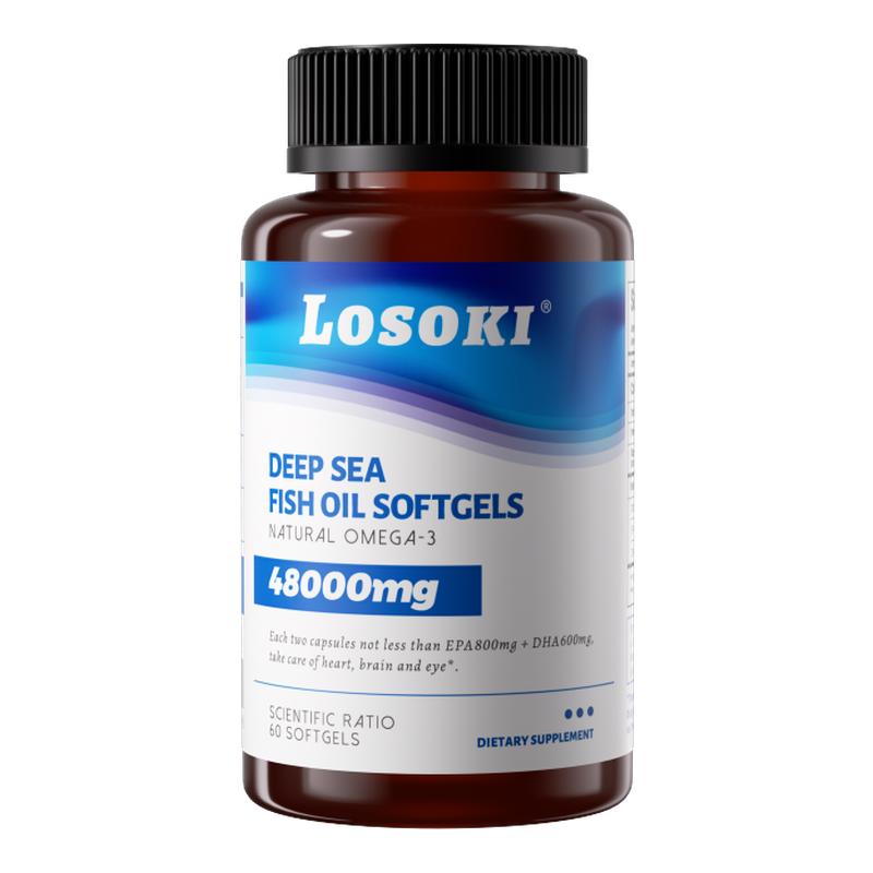 深海鱼油omega3高浓度软胶囊dha男女生epa正品losoki旗舰店