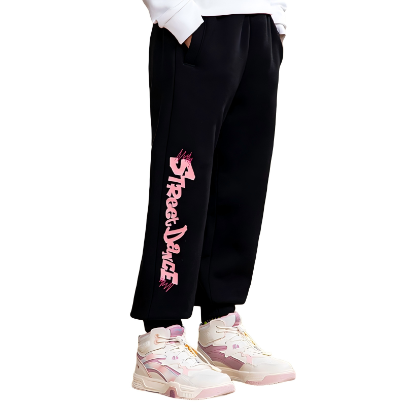 李宁儿童女中大童加绒保暖卫裤