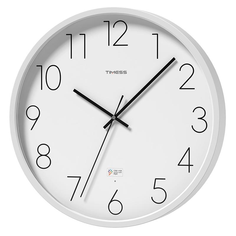 小米米家自动对时挂钟简约静音客厅卧室免打孔2025新款挂墙时钟