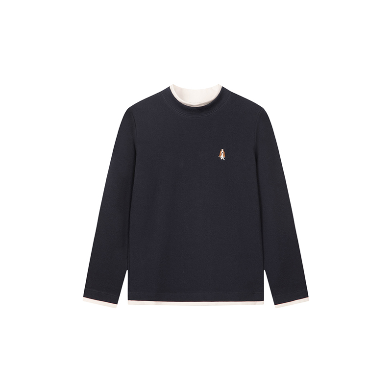 暇步士童装儿童打底衫25秋装新品男童休闲套头衫宽松女童长袖T恤