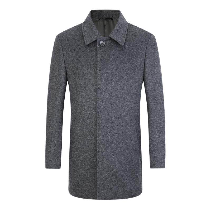 【羊毛羊绒】雅戈尔秋冬季男士大衣保暖商务休闲翻领成熟外套4466