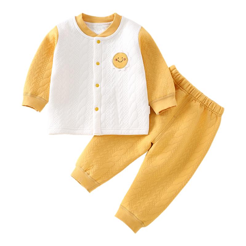 贝贝怡婴幼儿保暖分体套装秋冬新款加厚纯棉内衣秋衣裤新生两件套