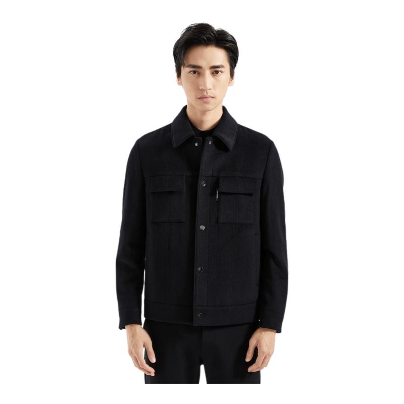 【黑色暗条纹】利郎男装毛呢外套2025冬季新款保暖茄克Q3DYR503