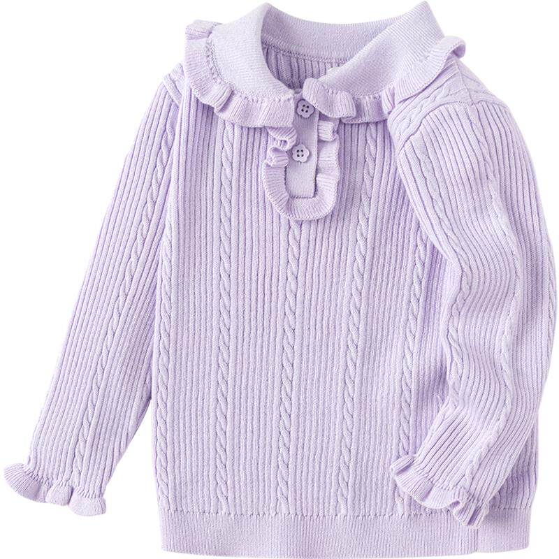 巴拉巴拉女童针织衫婴儿宝宝毛衣秋冬季款童装儿童白色打底衫加厚