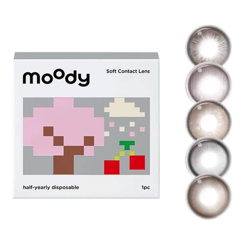 2片装moody美瞳半年抛自然小直径隐形眼镜旗舰店正品