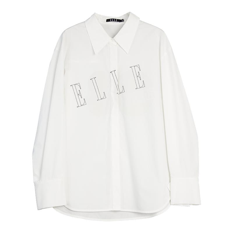 ELLE法式廓形翻领白衬衫