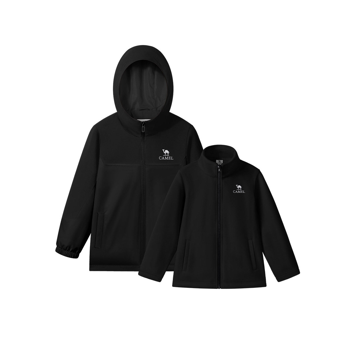 骆驼儿童外套两件套户外运动中大童装防风防泼水夹克男女童春秋