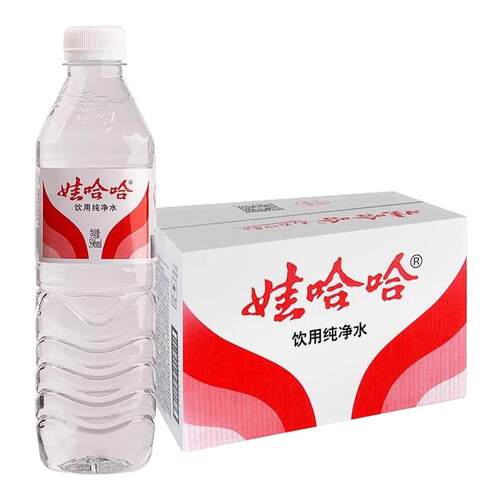 娃哈哈纯净水596ml*12瓶装哇哈哈非矿泉水便携整箱批发特价正品