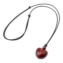 简约檀木爱心毛衣链木质吊坠长款 项链文艺休闲棉麻配饰秋冬百搭女