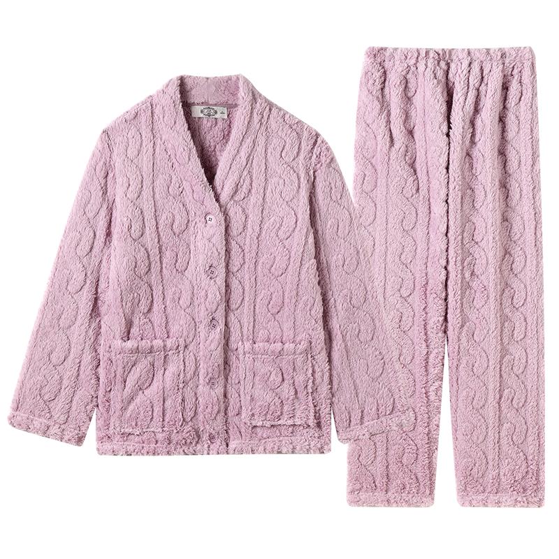 美标舒棉绒长袖睡衣套装