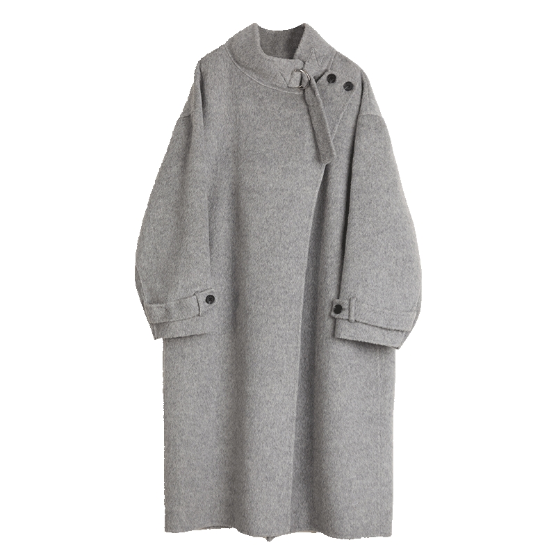 灰色设计感格雷系毛呢外套ELLE