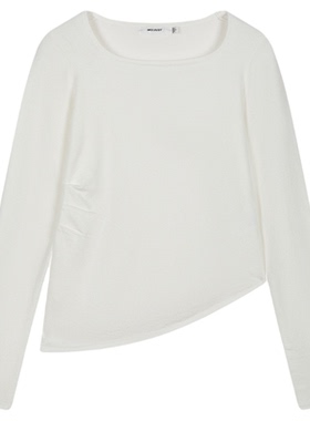 MOUSSY 春季新品简约纯色打底修身方领薄针织衫028IAB70-1032