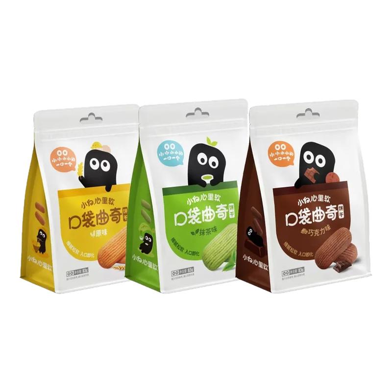 小白心里软糖果83g曲奇抹茶味巧克力味饼干儿童休闲网红小吃零食