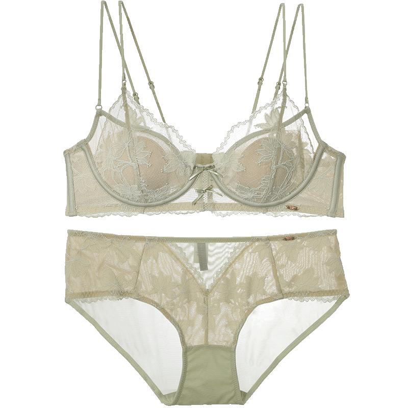 歌瑞尔细肩带性感花卉蕾丝文胸