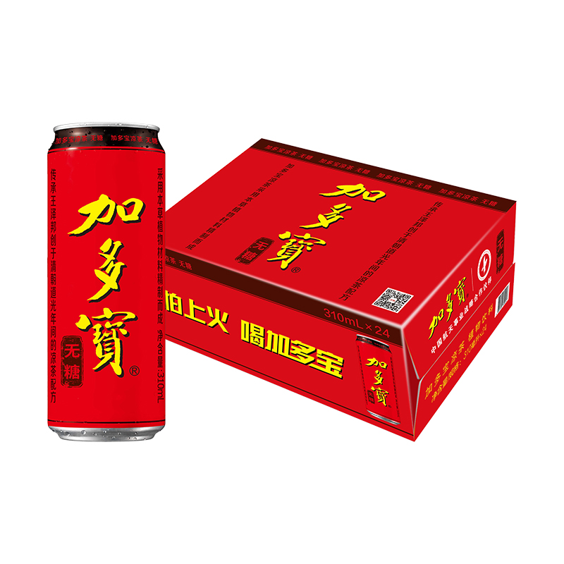 加多宝凉茶无糖310ml*24罐装怕上火喝加多宝红罐降火清热餐桌解腻