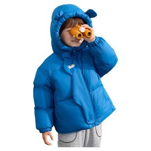 巴拉巴拉儿童羽绒服男童轻薄蓝色外套婴儿宝宝2025冬装新款童装小