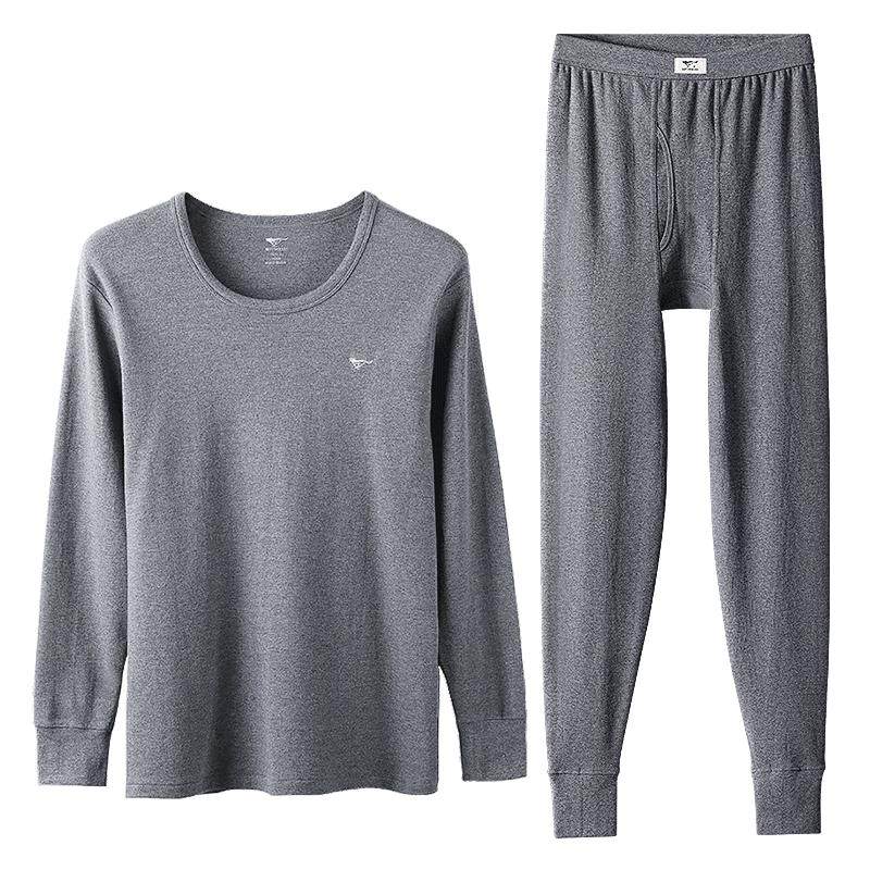 七匹狼纯棉抗菌男士保暖内衣套装
