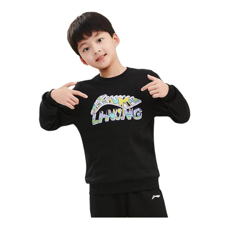 李宁儿童百搭正品2026新款男女大童青少年透气舒适休闲卫衣套头衫