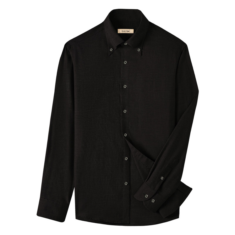 【100%新疆长绒棉柔软保暖】CULTUM意式大尖纽扣领衬衫男长袖衬衣