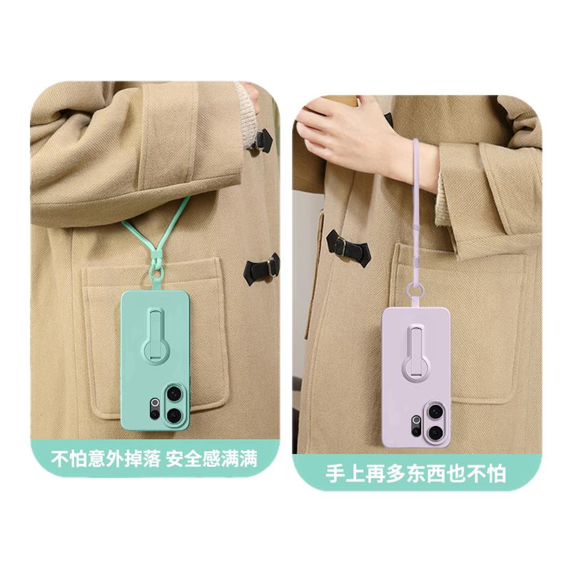 横竖双用支架适用一加15手机壳新款ACE6保护套13高级感ace3v腕带手绳2斜挎长5竞速版可背全包防摔硅胶女外软