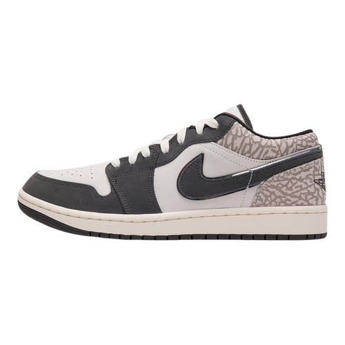 Nike耐克男鞋AIR JORDAN 1 AJ1爆裂纹黑白灰复古休闲鞋IU2268-100