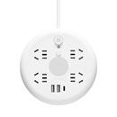 圆形可收纳插座多功能伸缩排插宿舍插线板USB插排家用插电板长线