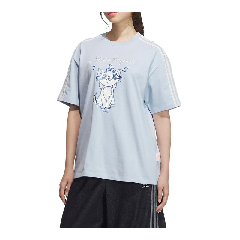 adidas阿迪达斯三叶草迪士尼玛丽猫联名半袖25夏女短袖T恤K