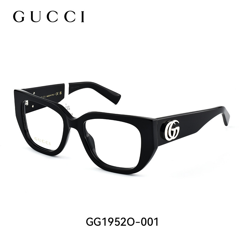 Gucci古驰光学眼镜框女时尚双G叠加Logo素颜镜架可定制度数GG1952