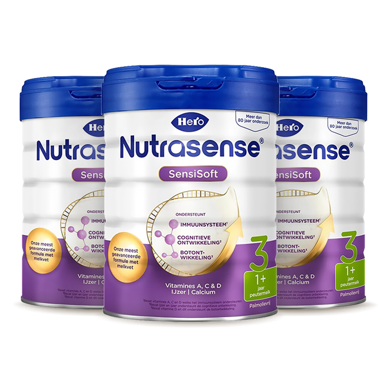 【自营】HeroBaby白金版MFGM乳脂球膜益生元婴儿配方奶粉3段*3