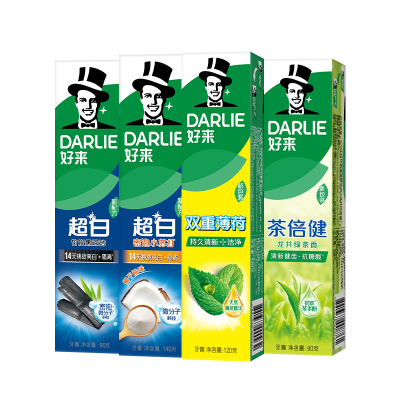 DARLIE好来原黑人牙膏小苏打茶倍健美白抗口气含氟清新亮白官方