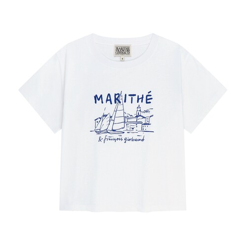MARITHE女士法式印花短T恤