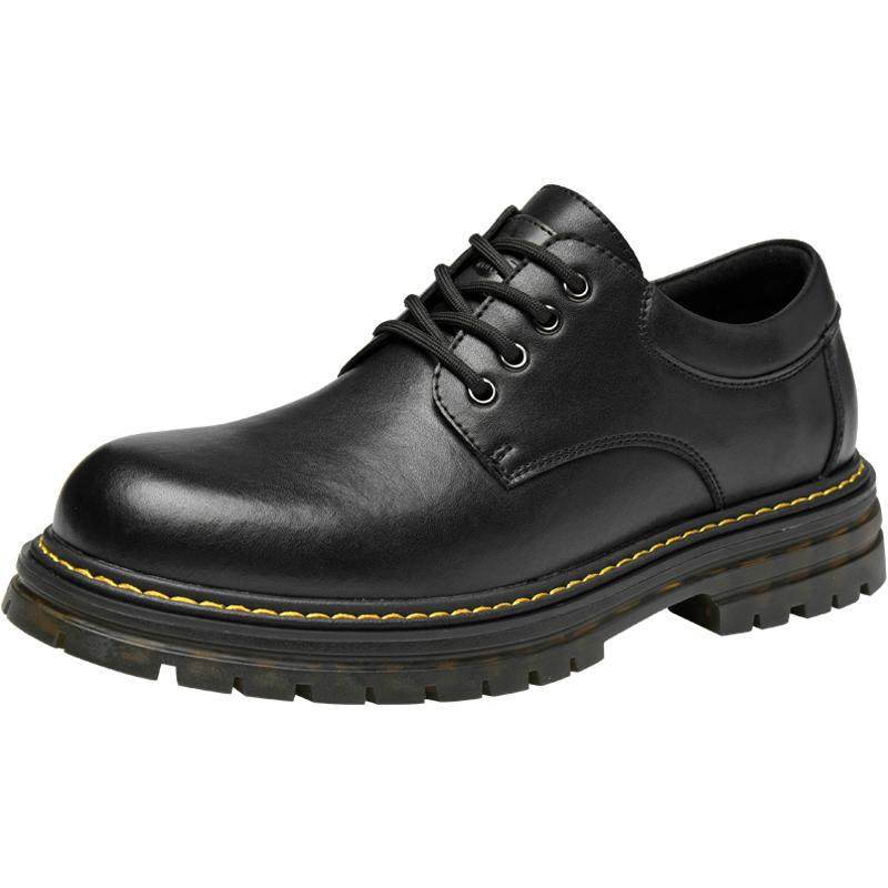 HLA/海澜之家男鞋新款冬季经典耐磨马丁鞋低帮加绒工装鞋休闲皮鞋