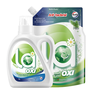 威露士清可新洗衣液抑菌去渍除螨松木柠檬补充装 整箱批家用 袋装