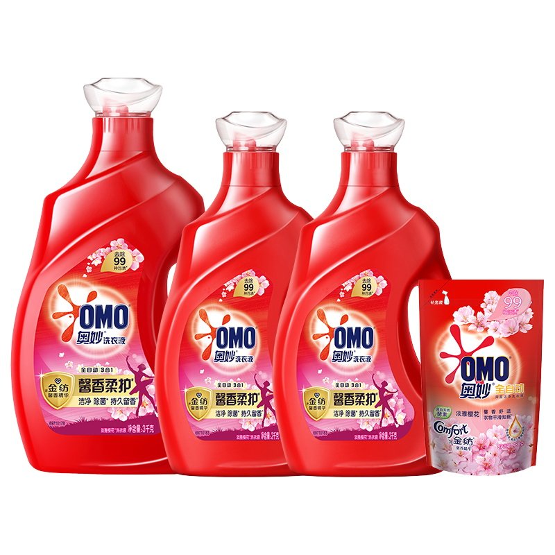 【百补】奥妙全自动樱花味洗衣液含金纺浓缩酵素护衣7.48KG