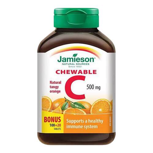 Jamieson健美生维生素c咀嚼片维c润白淡斑儿童免疫成人抵抗力vc片