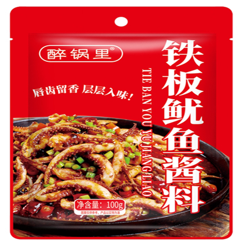 韩式铁板鱿鱼酱甜辣风味石板豆腐酱朝鲜族辣炒年糕酱料100g袋酱汁