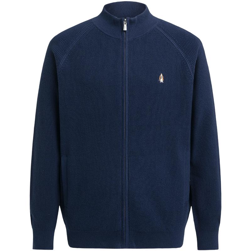 暇步士樽领华夫格开衫毛衣