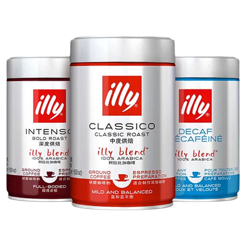 illy意利咖啡250g中度深度浓缩研磨咖啡粉原装进口阿拉比卡豆意式图片