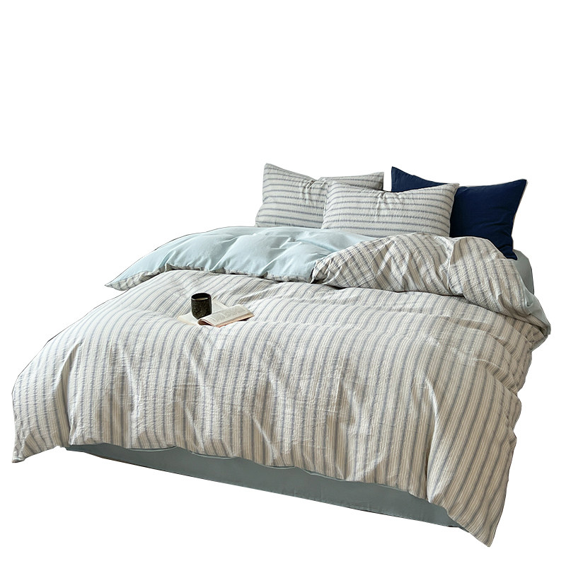 无印良品可水洗床上四件套被套床单学生宿舍家用春秋冬季四件套