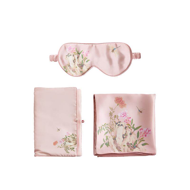 苏州博物馆 太湖雪联名真丝旅行套装桑蚕丝真丝眼罩枕套国风礼物