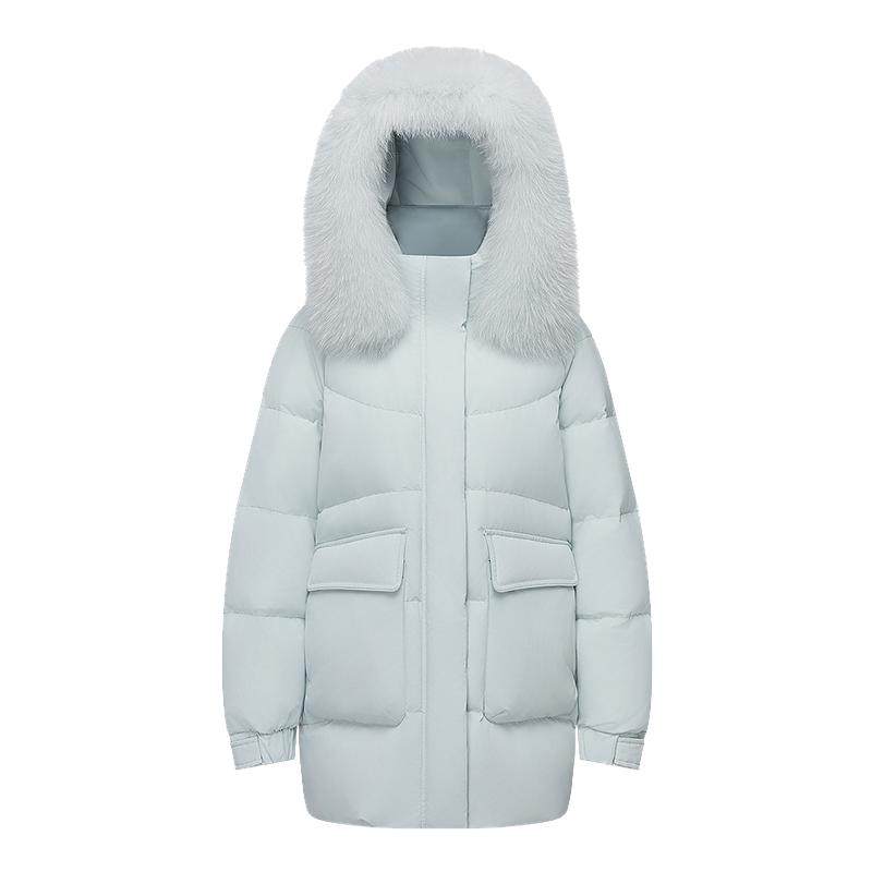 波司登2025新款羽绒服女简约时尚休闲温柔气质潮流大毛领厚羽绒服