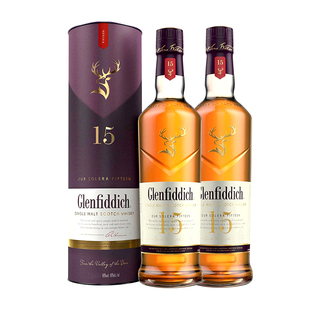 Glenfiddich格兰菲迪15年700ml双瓶苏格兰单一麦芽威士忌进口洋酒