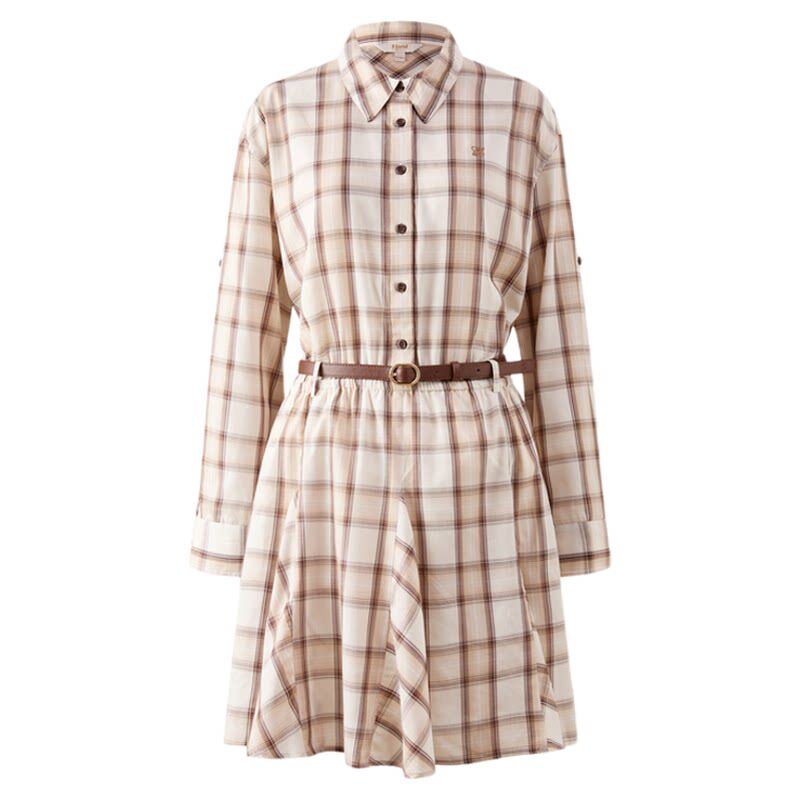 【100%莱赛尔】Eland衣恋连衣裙女法式气质衬衫裙春秋